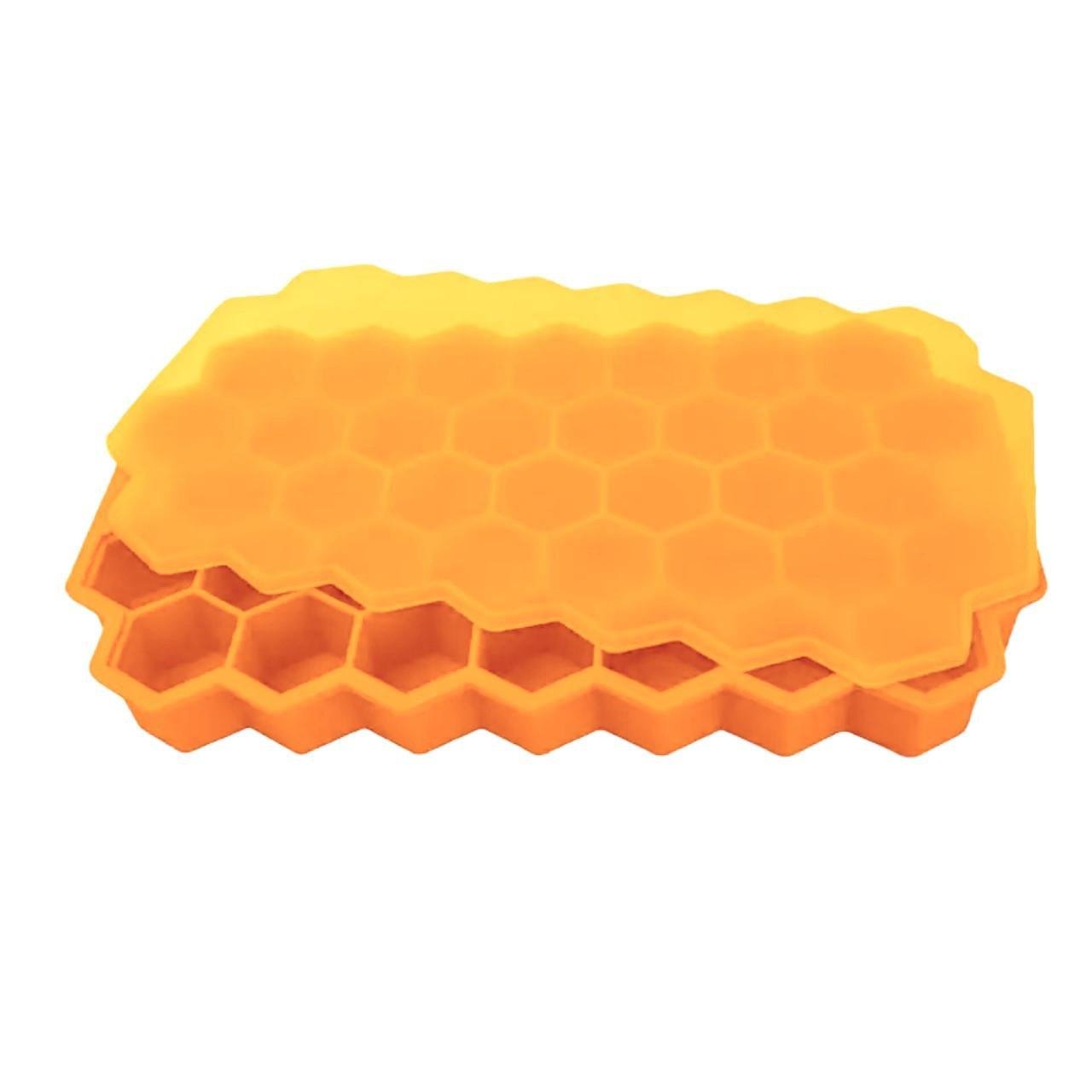 Форма с крышкой Соты 37 яч. силиконовая 20,5х12,5 см Ø 2,5х2,2 см 1 шт. Оранжевый (ХК3720к33)