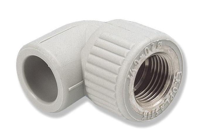 Уголок с металлической внутренней резьбой Wavin Ekoplastic 25 мм Rp-3/4 90° (SKOI02525X)