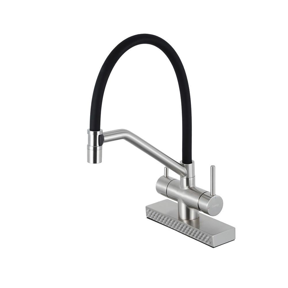 Смеситель для кухни с водопадом Gappo G4098-5 гибкий излив Сатин (1047625)