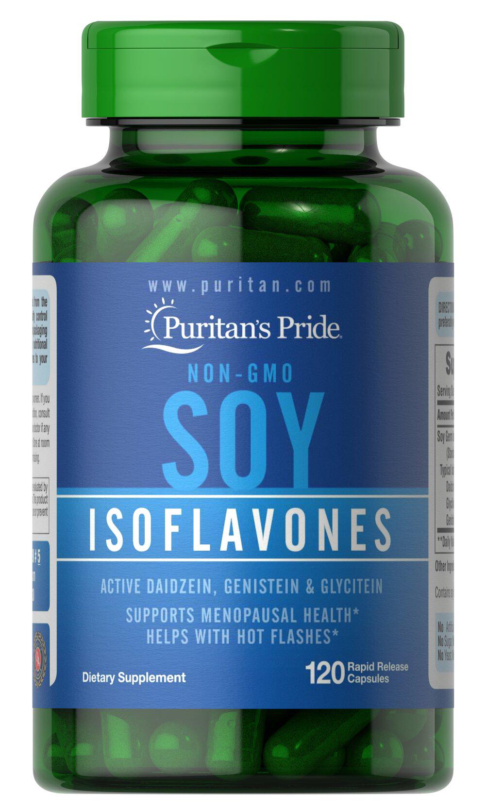 Соєвий екстракт Puritan's Pride Non-GMO Soy Isoflavones 750 мг 120 Caps