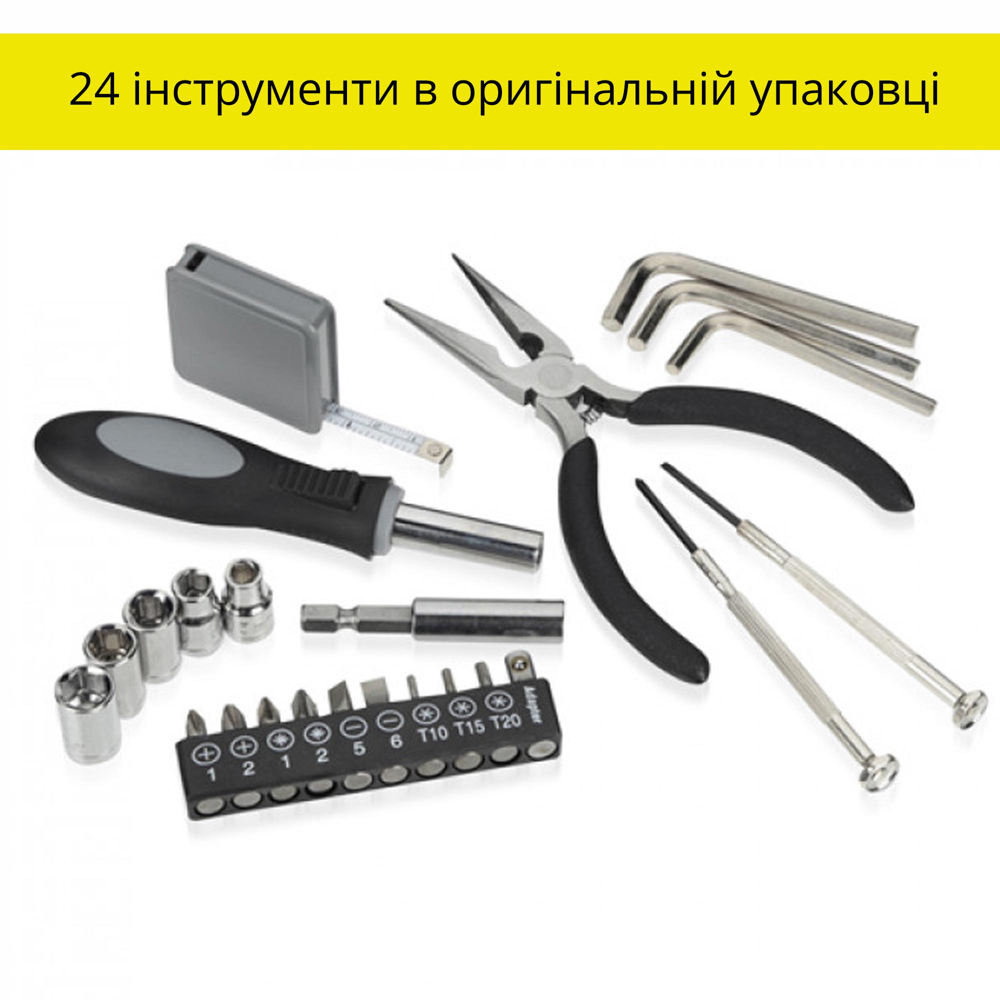 Набір інструментів універсальних у футлярі 24 шт. Чорний - фото 5