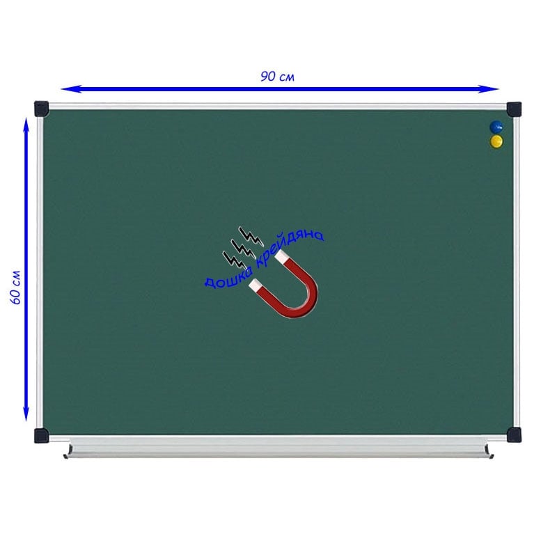 Дошка магнітно-крейдова металева 90x60 см (tf1491) - фото 2