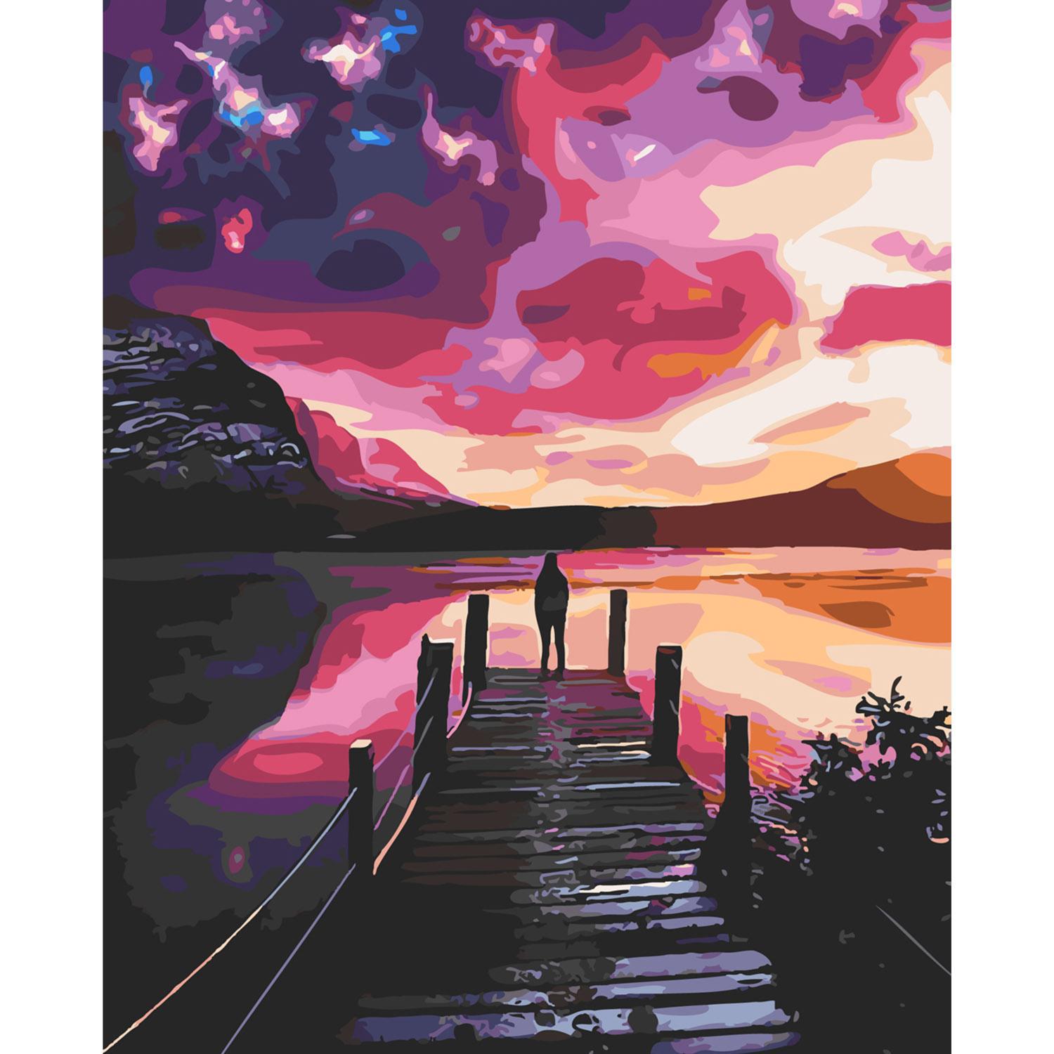 Картина по номерам Strateg Мост к закату 40х50 см (SY6238)