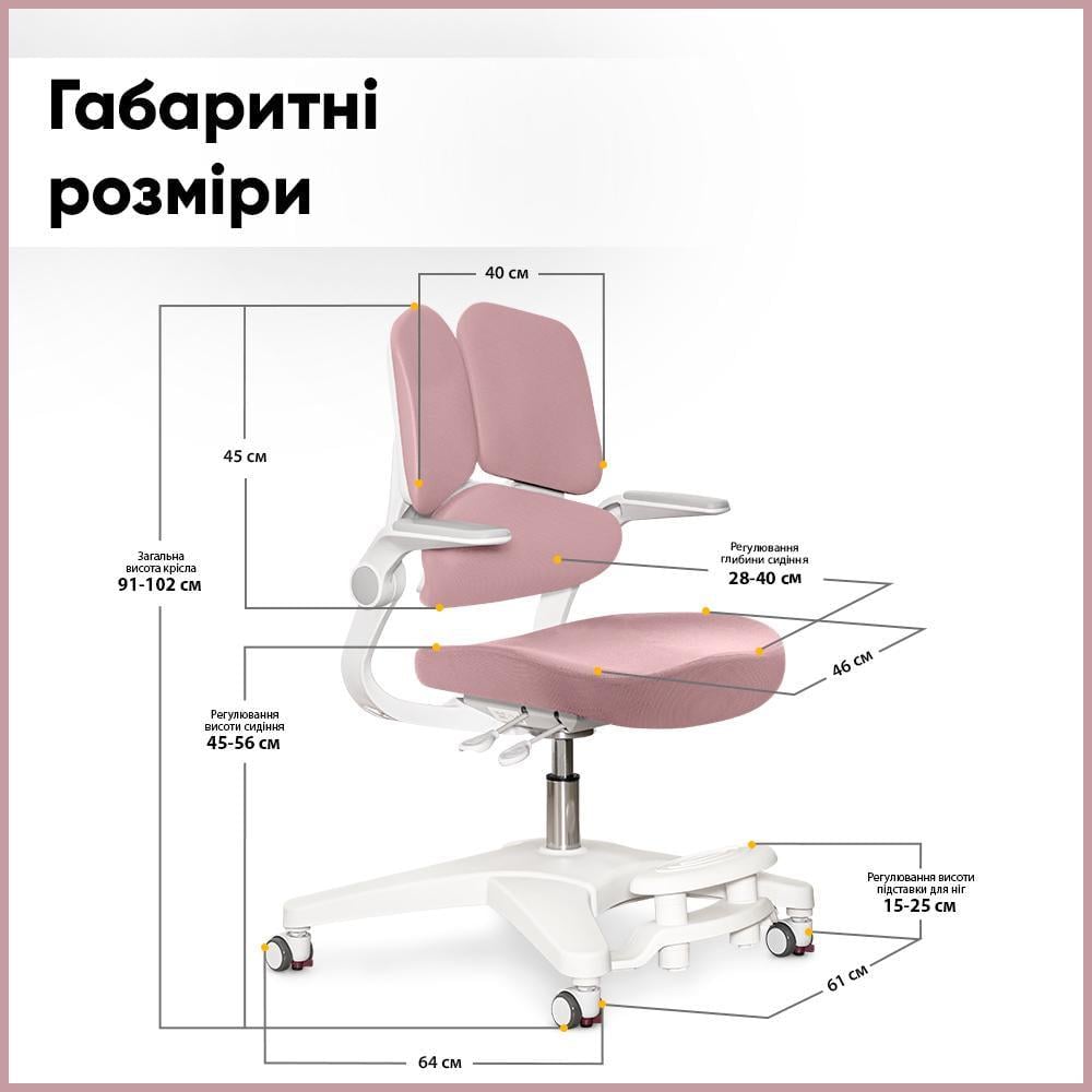 Крісло дитяче Mealux Trident Dark Pink (Y-617 DP) - фото 3 Крісло дитяче Mealux Trident Dark Pink (Y-617 DP) - фото 3