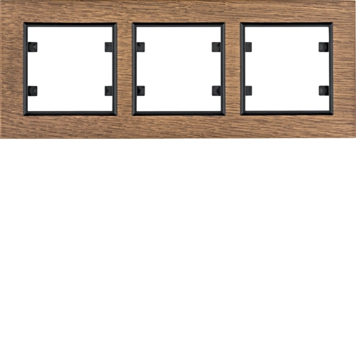 Рамка трехместная горизонтальная Hager Lumina Passion Дерево Дуб (WL9236)