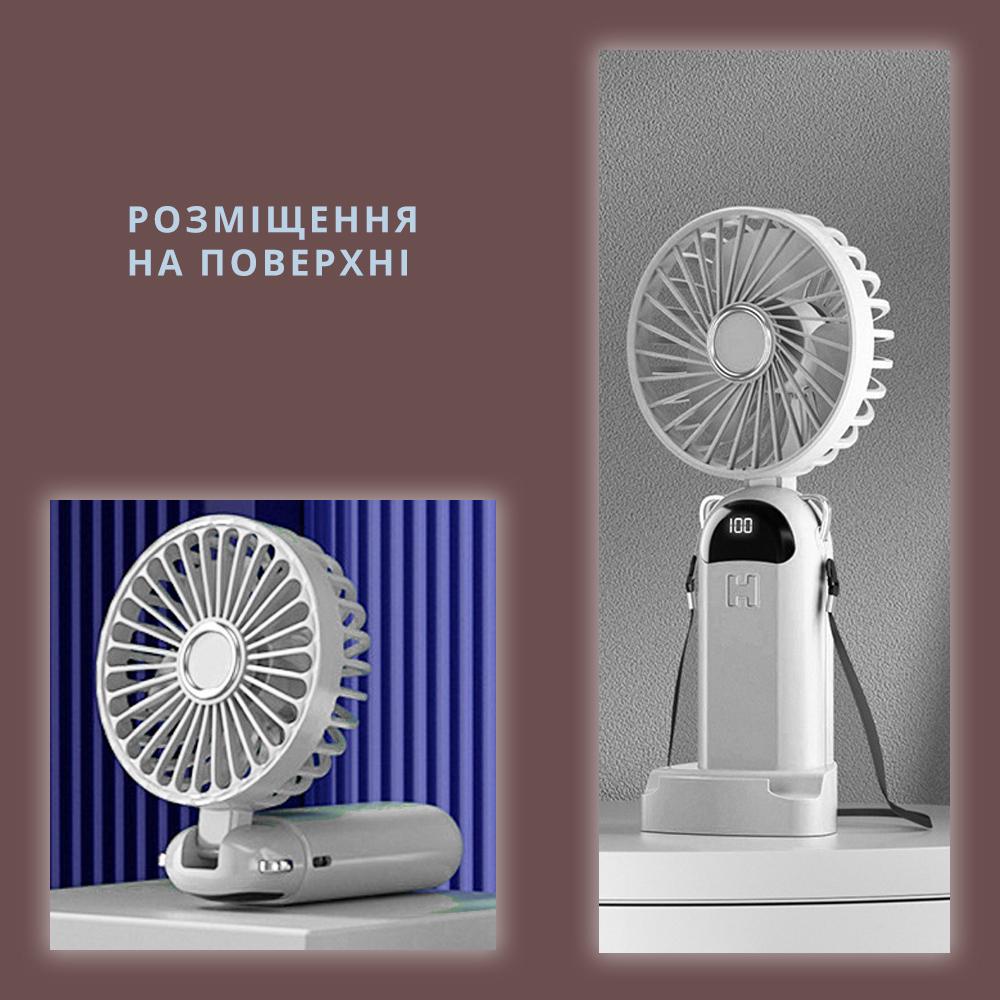 Вентилятор мини Handy Mini Fan нашейный/ручной/карманный Белый (RCHVNT-WHT-01) - фото 5