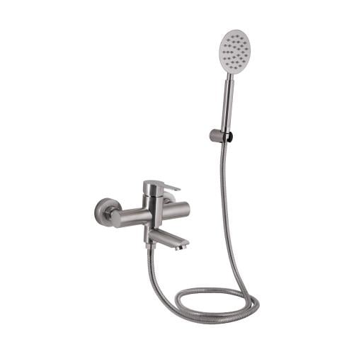 Змішувач для ванни Brinex Pure 006 з поворотним виливом та душовою гарнітурою Nickel (BRIPUR006NKL) Змішувач для ванни Brinex Pure 006 з поворотним виливом та душовою гарнітурою Nickel (BRIPUR006NKL)