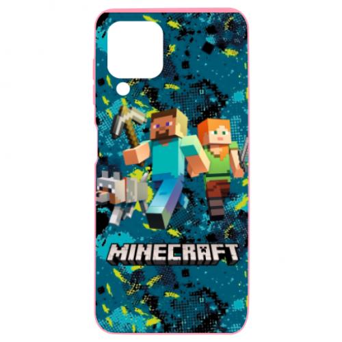 Чехол для Samsung A22 4G Minecraft Steve Alex And Dog