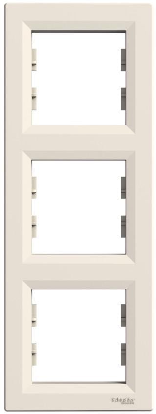 Рамка трехместная вертикальная Schneider Electric Asfora Слоновая кость (00000003074)