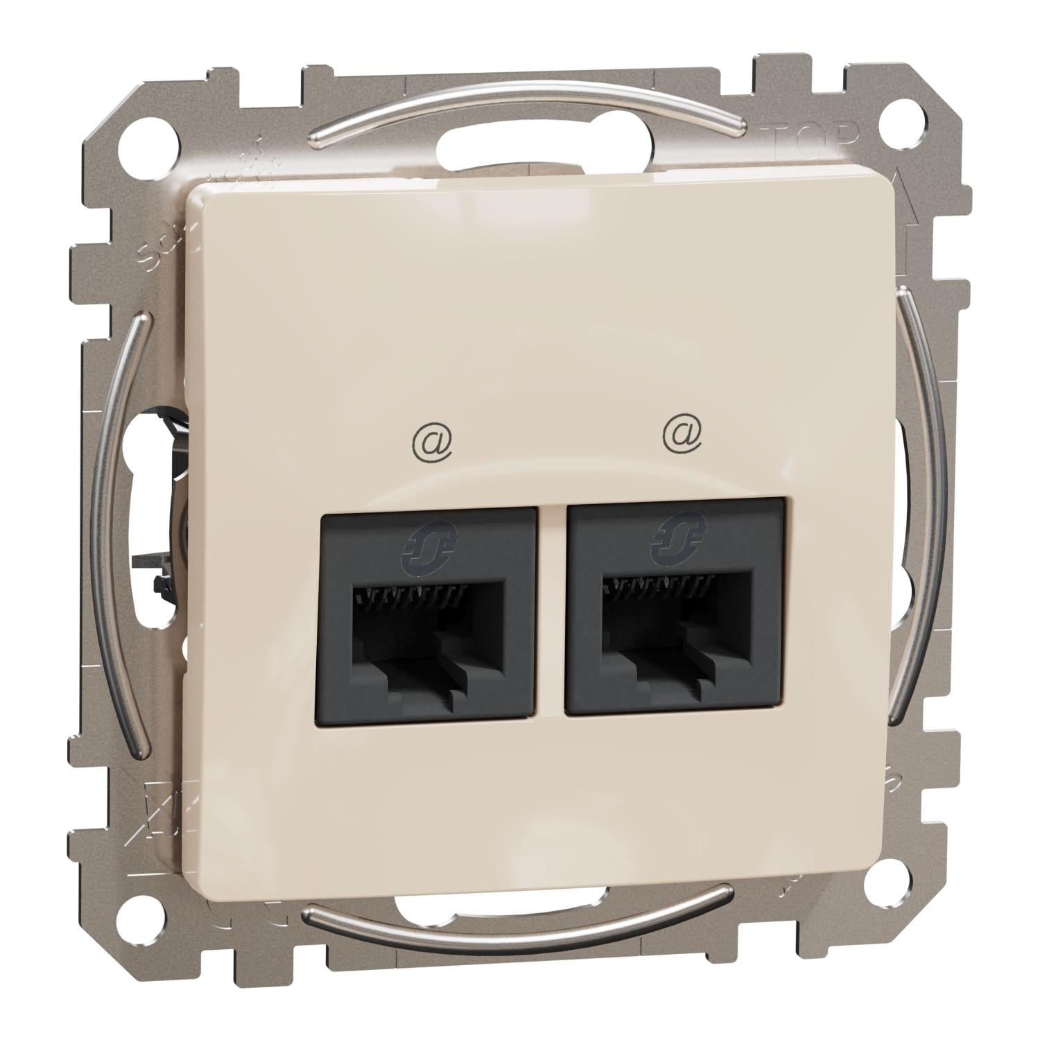 Розетка комп'ютерна подвійна Schneider Electric Sedna Design RJ45 5Е UTP Бежевий (SDD112452) Розетка комп'ютерна подвійна Schneider Electric Sedna Design RJ45 5Е UTP Бежевий (SDD112452)