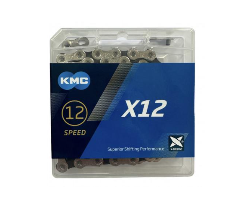 Цепь на велосипед KMC X12 1/2 X 11/128 126 звеньев с замком Silver/Black (BX12NB126)