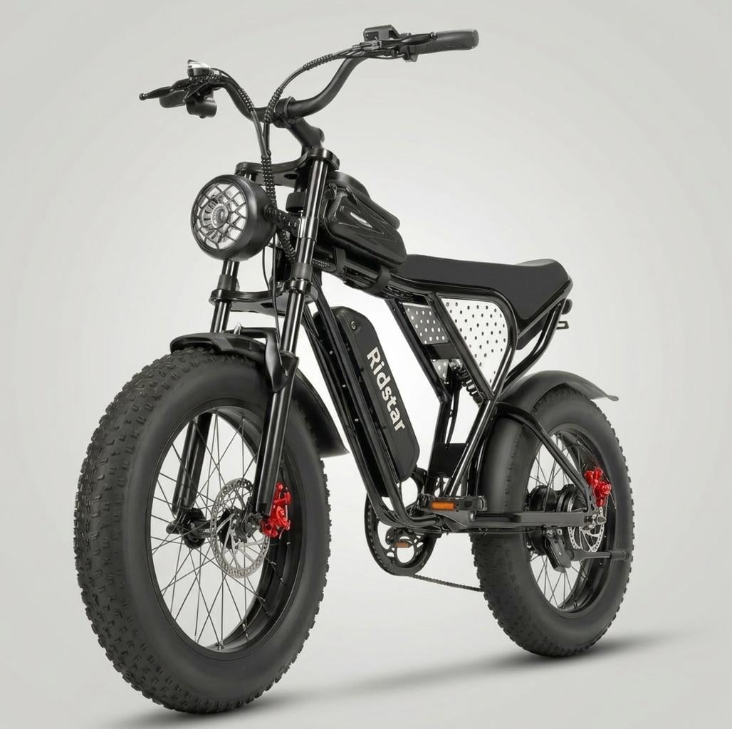 Велосипед электрический Ridstar Q20 fatbike 1000W 48V 20 Ah Черный (73949)