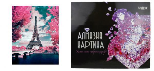 Алмазная картина Strateg Эйфелева башня в цвете деревьев 40х50 см (FA40133-mt)