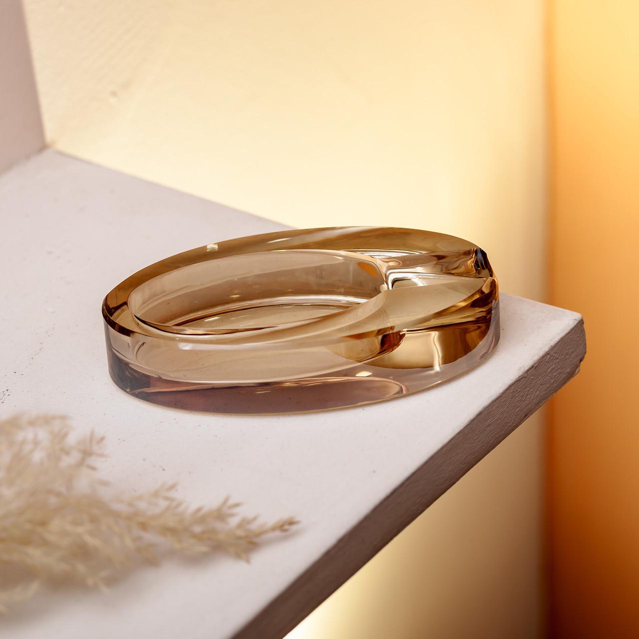 Попільничка скляна для цигарок декоративна HP-4-134 13х7,5х2,5 см Золотистий (A-034139) - фото 4 Попільничка скляна для цигарок декоративна HP-4-134 13х7,5х2,5 см Золотистий (A-034139) - фото 4