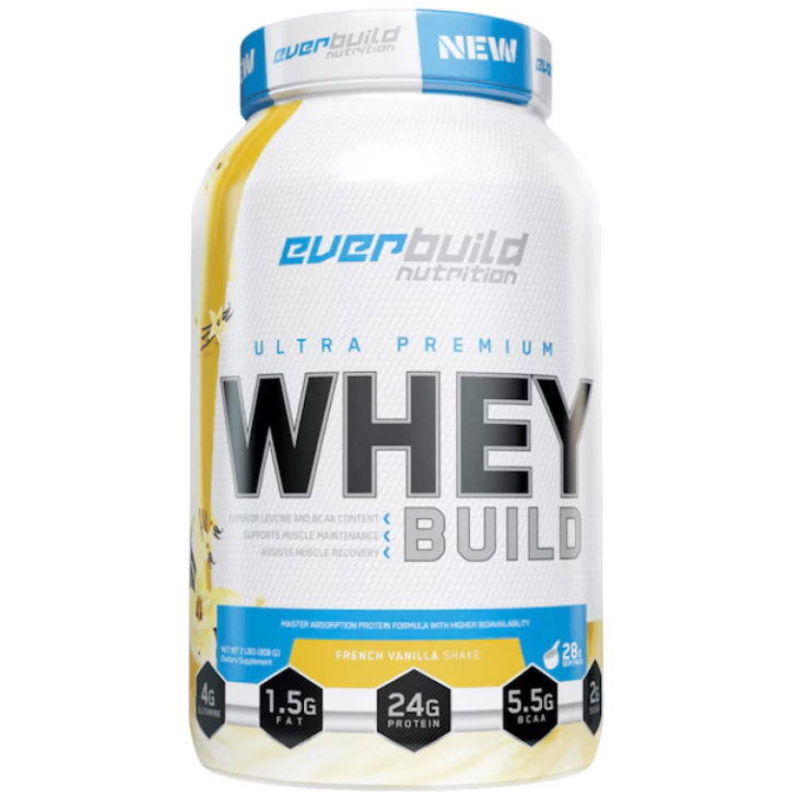 Протеин концентрат сывороточный Everbuild Nutrition Whey Build Ultra Premium Французская Ваниль 908 г