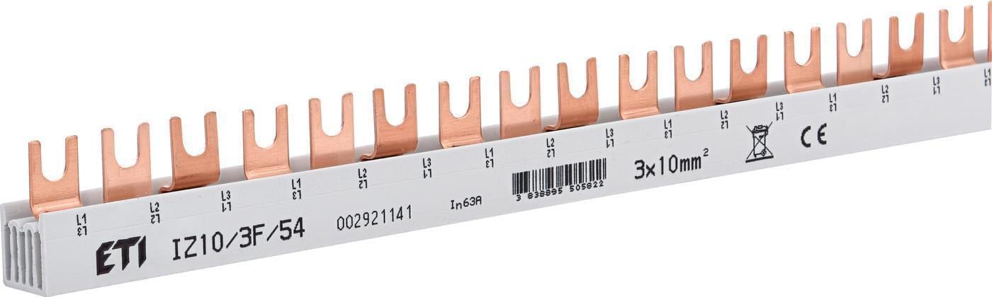 Шина питания ETI Fork IZ 10/3F/54 10 мм2 3P 1 м 54-модульная (2921141)
