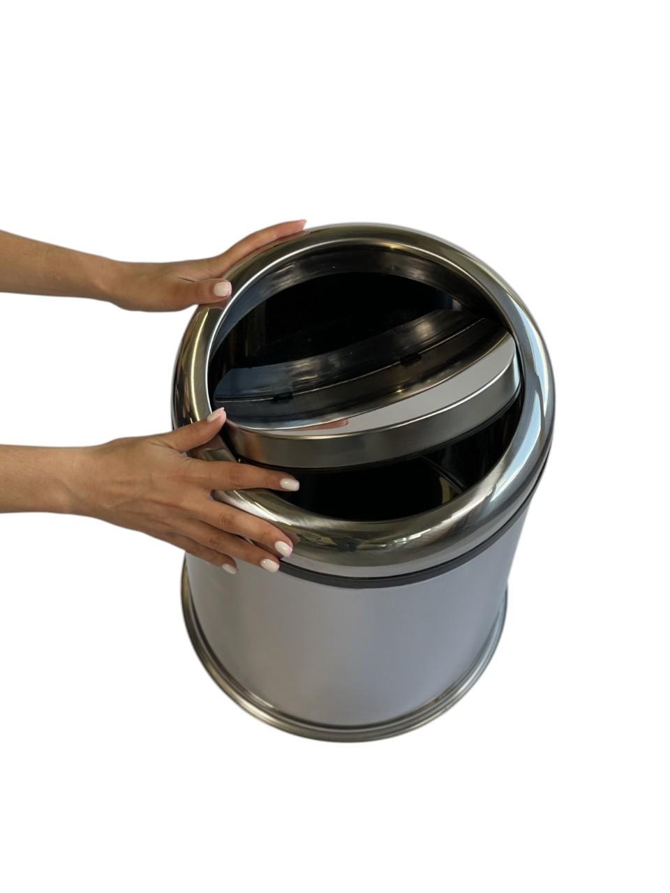 Ведро для мусора с поворотной крышкой MAXIFLOW 45 л Нержавеющая сталь (4513.0000S.430.45) - фото 4 Ведро для мусора с поворотной крышкой MAXIFLOW 45 л Нержавеющая сталь (4513.0000S.430.45) - фото 4