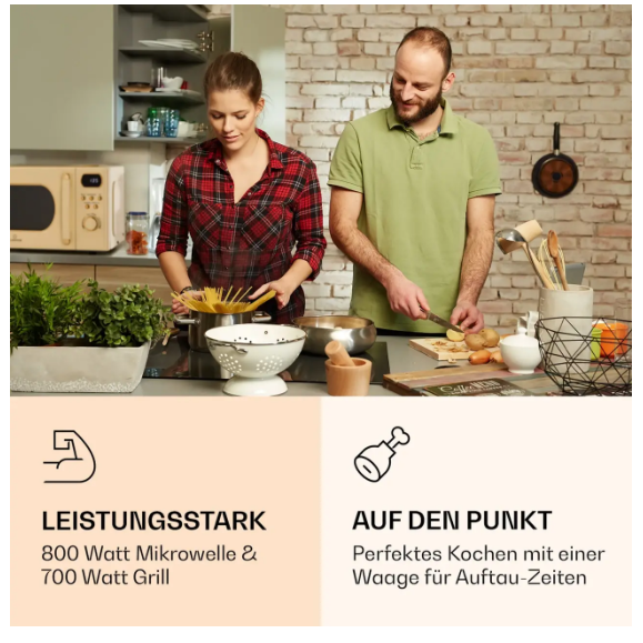 Микроволновая печь KLARSTEIN Julieta для кухни ретро 800 Вт 20 л (10040731) - фото 6