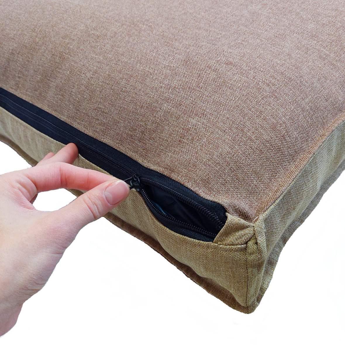 Лежак для собак зі знімним чохлом Huge and Tiny 120х80х7 см Коричневий/Пісочний (115) - фото 2 Лежак для собак зі знімним чохлом Huge and Tiny 120х80х7 см Коричневий/Пісочний (115) - фото 2