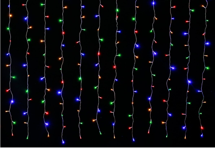 Гирлянда-штора LED VALESO 144 RGB 3х2 м 8 режимов провод Прозрачный (LKS5053)