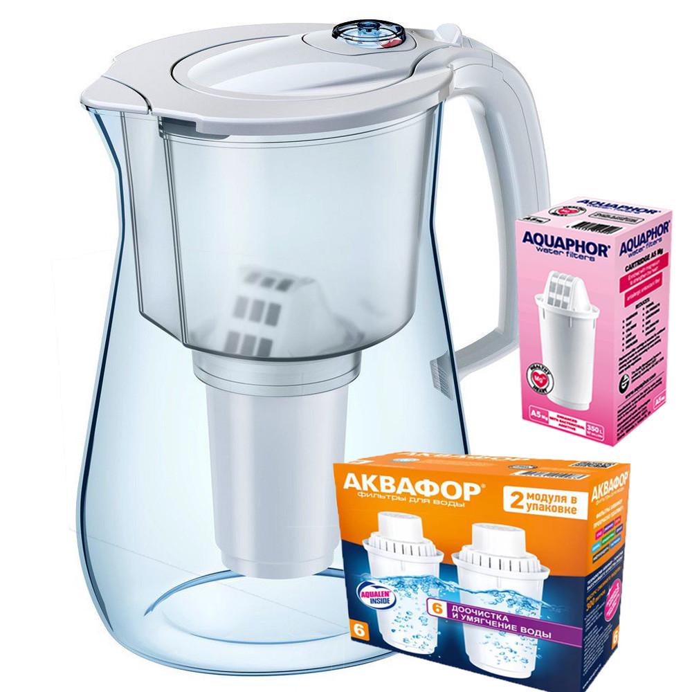 Фильтр-кувшин Аквафор Прованс А5Mg два модуля В6 жесткость Белый (1695170067)