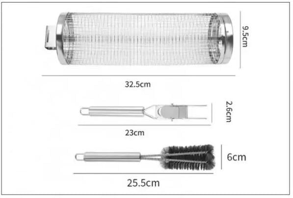 Решетка-гриль из нержавеющей стали GRIL для барбекю с щеткой для чистки (GRIL35) - фото 4 Решетка-гриль из нержавеющей стали GRIL для барбекю с щеткой для чистки (GRIL35) - фото 4