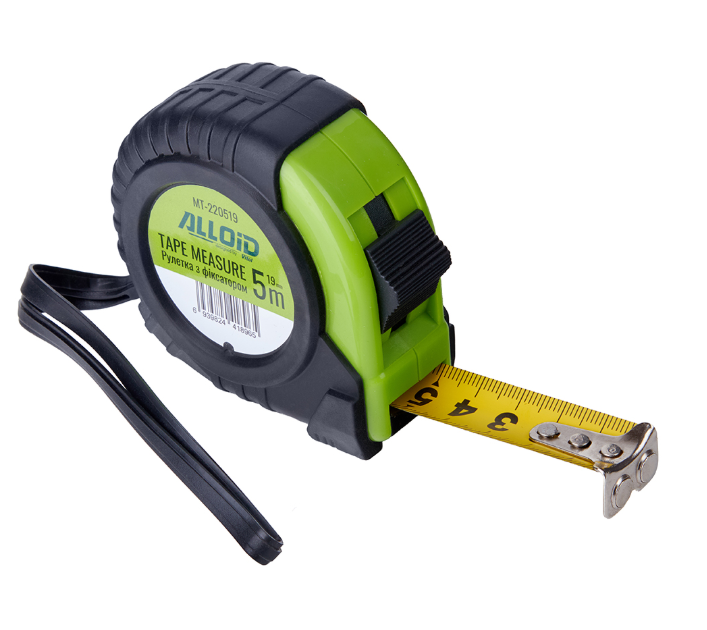 Рулетка с фиксатором MT-220519 5 м 19 мм