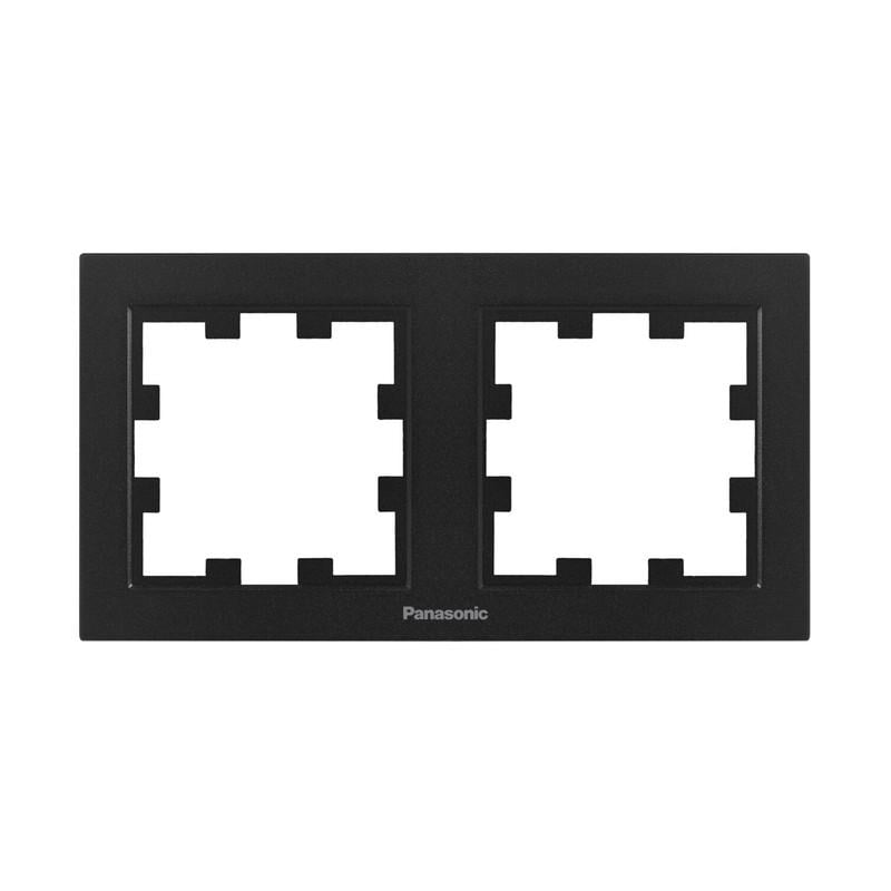 Рамка для розеток двухместная Panasonic Karre Plus 55 ABS горизонтальная Черный (WDTF08022B UA1) Рамка для розеток двухместная Panasonic Karre Plus 55 ABS горизонтальная Черный (WDTF08022B UA1)