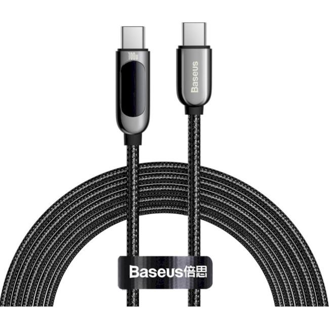 Кабель BASEUS Display Fast Charging Data Cable Type-C to Type-C 100 Вт 1 м Чорний (CATSK-B01)