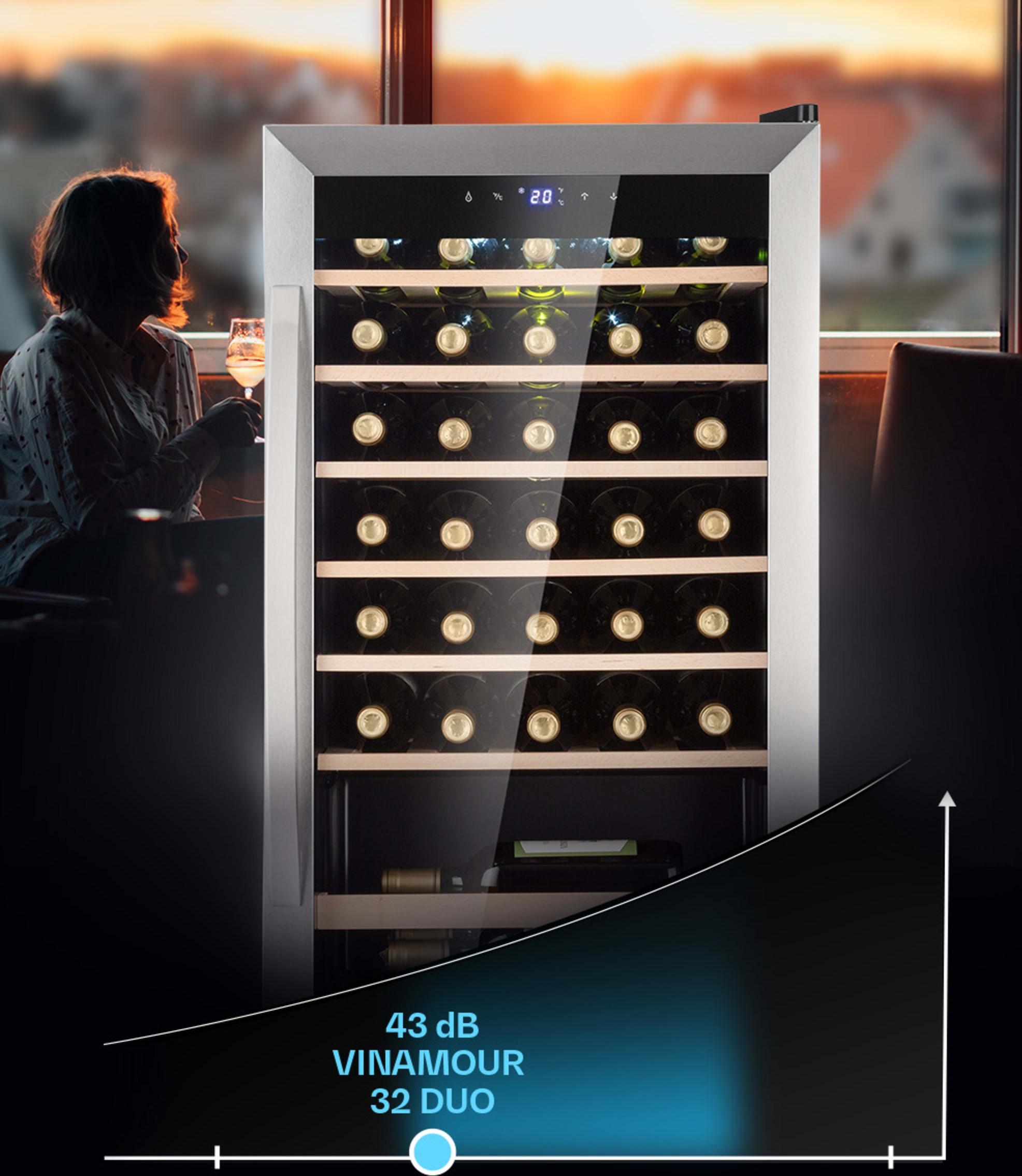 Холодильник для вина KLARSTEIN Vinamour 32 Uno на 36 пляшок з дерев`яними полицями 80 л (10041393) - фото 3 Холодильник для вина KLARSTEIN Vinamour 32 Uno на 36 пляшок з дерев`яними полицями 80 л (10041393) - фото 3