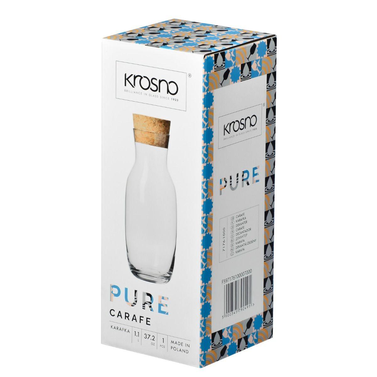Графин с натуральной пробкой Krosno 5900345792491 Pure 1000 мл - фото 3 Графин с натуральной пробкой Krosno 5900345792491 Pure 1000 мл - фото 3