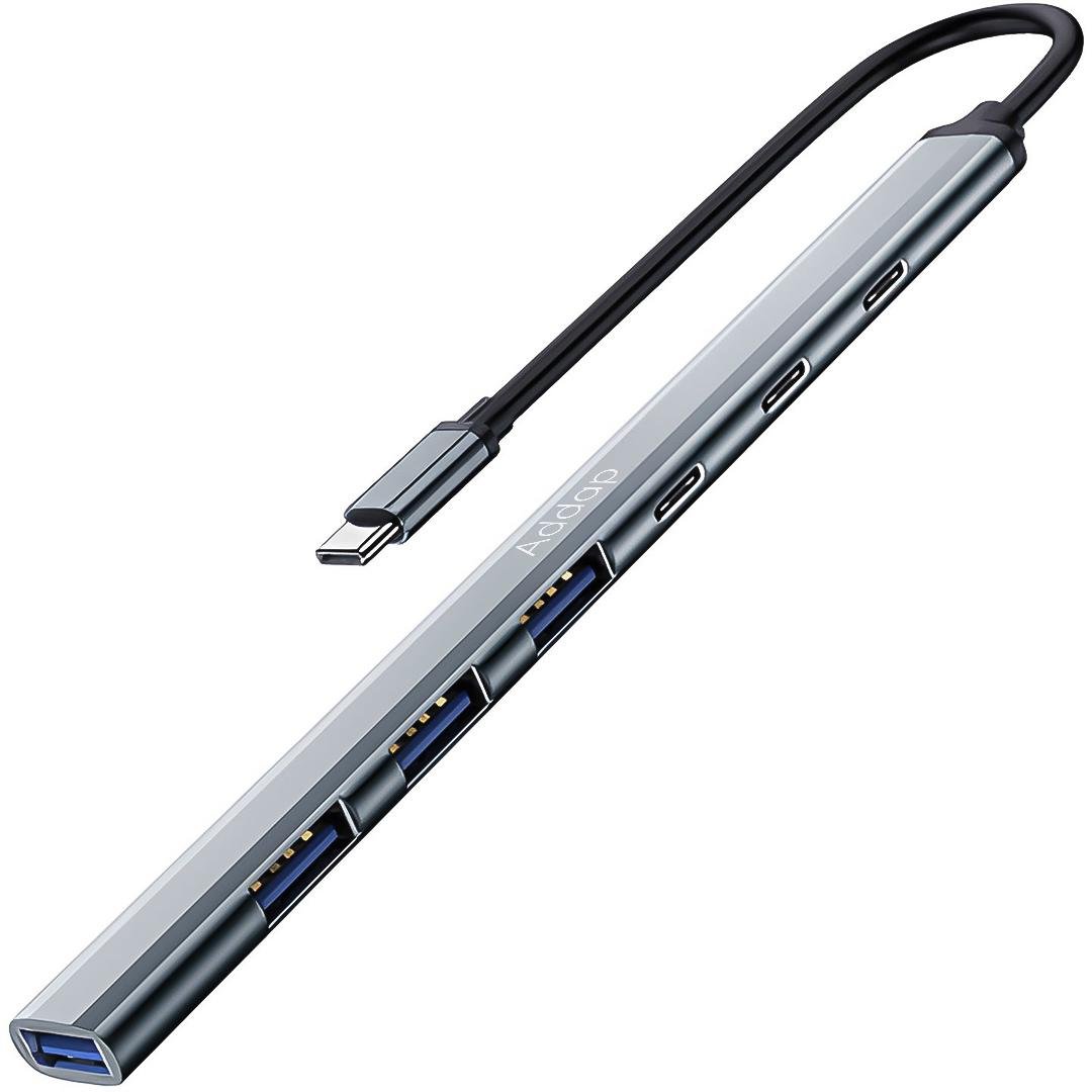 Концентратор/розгалужувач USB Type-C Addap UH-04CS для ноутбука на 7 портів 3хUSB 2.0/1хUSB 3.0/1хType-C - фото 14 Концентратор/розгалужувач USB Type-C Addap UH-04CS для ноутбука на 7 портів 3хUSB 2.0/1хUSB 3.0/1хType-C - фото 14