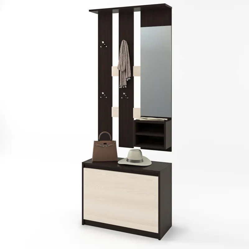 Передпокій Еверест Мікс Венге темний/Дуб молочний (26813144) - фото 1 Передпокій Еверест Мікс Венге темний/Дуб молочний (26813144) - фото 1