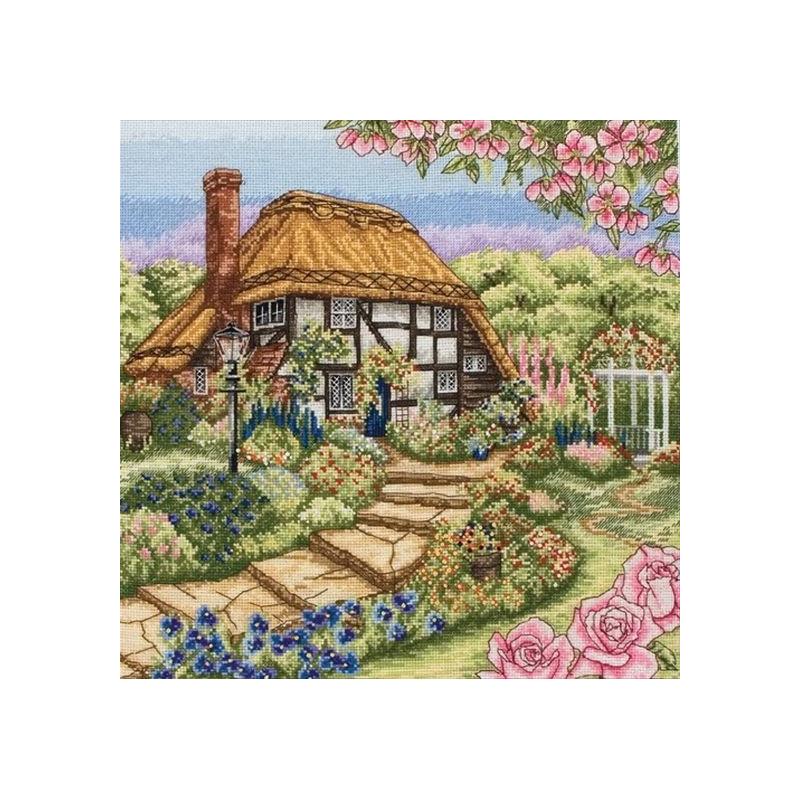 Набор для вышивания крестиком Anchor PCE944 Rose Cottage Коттедж с розами (16603)