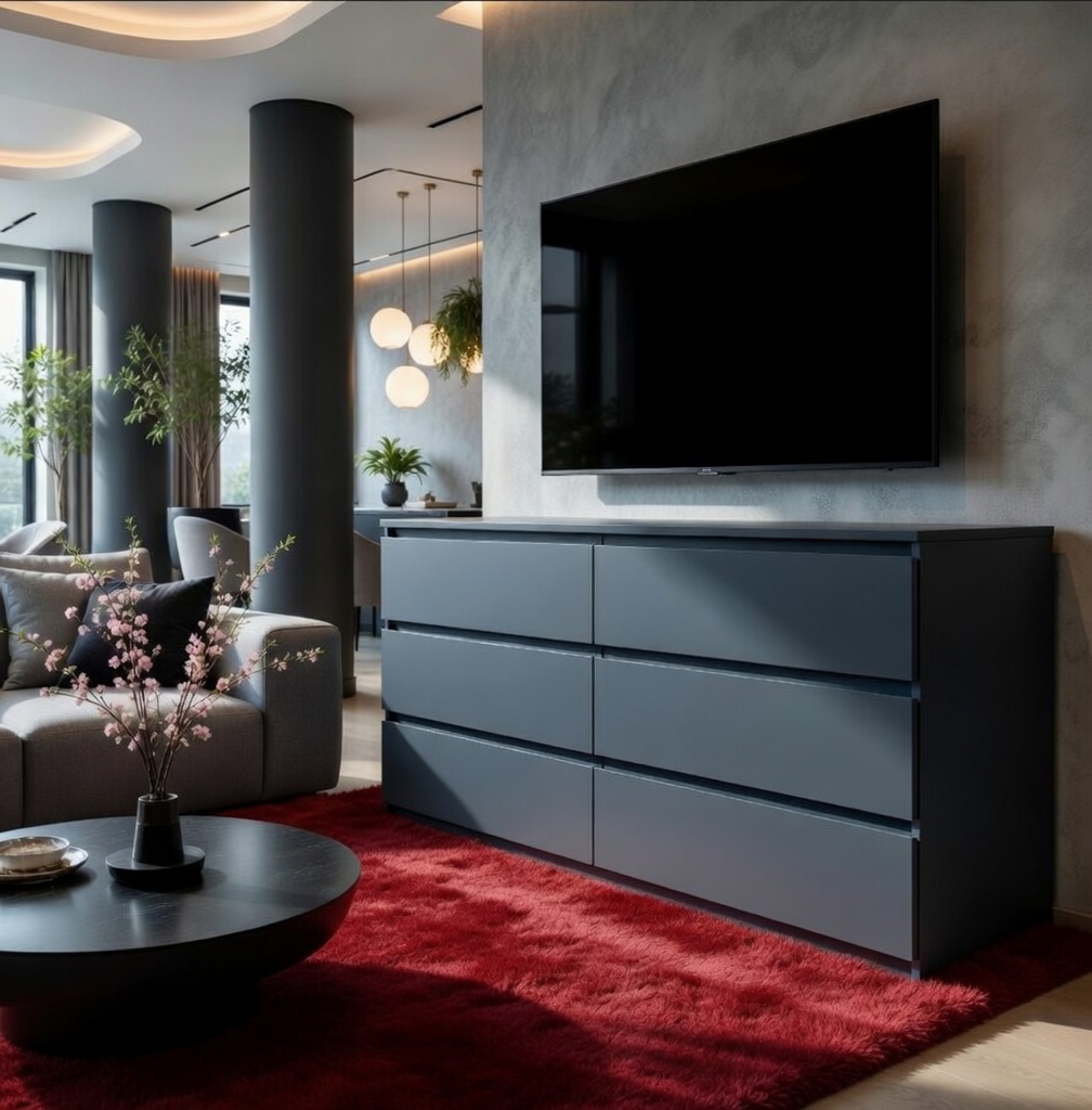 Комод Мастер Форм Брайт 1500х376х730 мм Антрацитовий (20069)