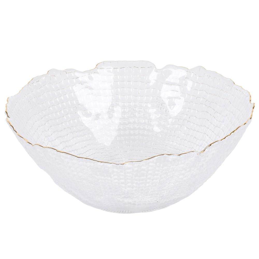 Салатник Diamante R35918-27 стекло 27 см Прозрачный с золотым (31153369)