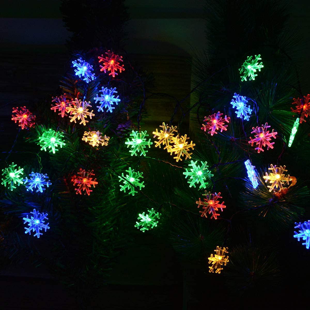 Гірлянда на батарейках Сніжинки USB 20 LED 2 м 2х3 см (47637)