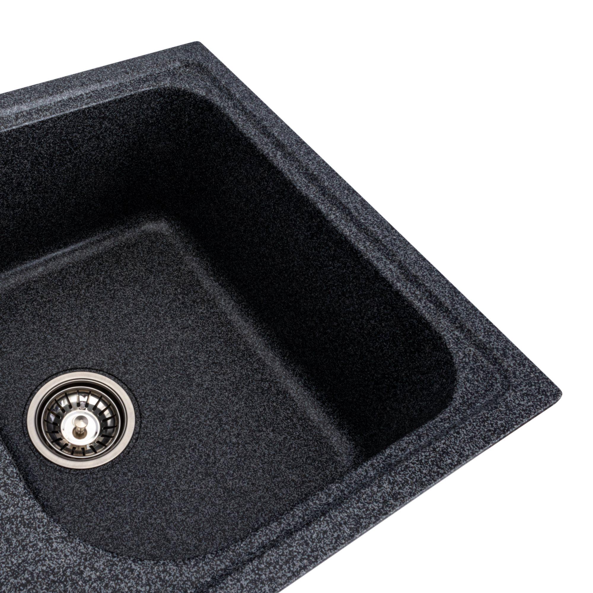 Мойка для кухни гранитная Platinum 7950 Equatoria матовая Графитовый - фото 4