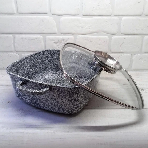 ᐉ Кастрюля-казан квадратная Edenberg 5,5 л 26 см с гранитным ...