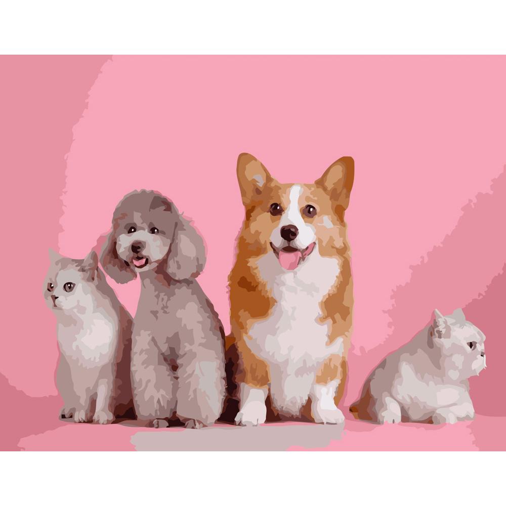 Картина по номерам Strateg Премиум Домашние животные 40x50 см (GS248)