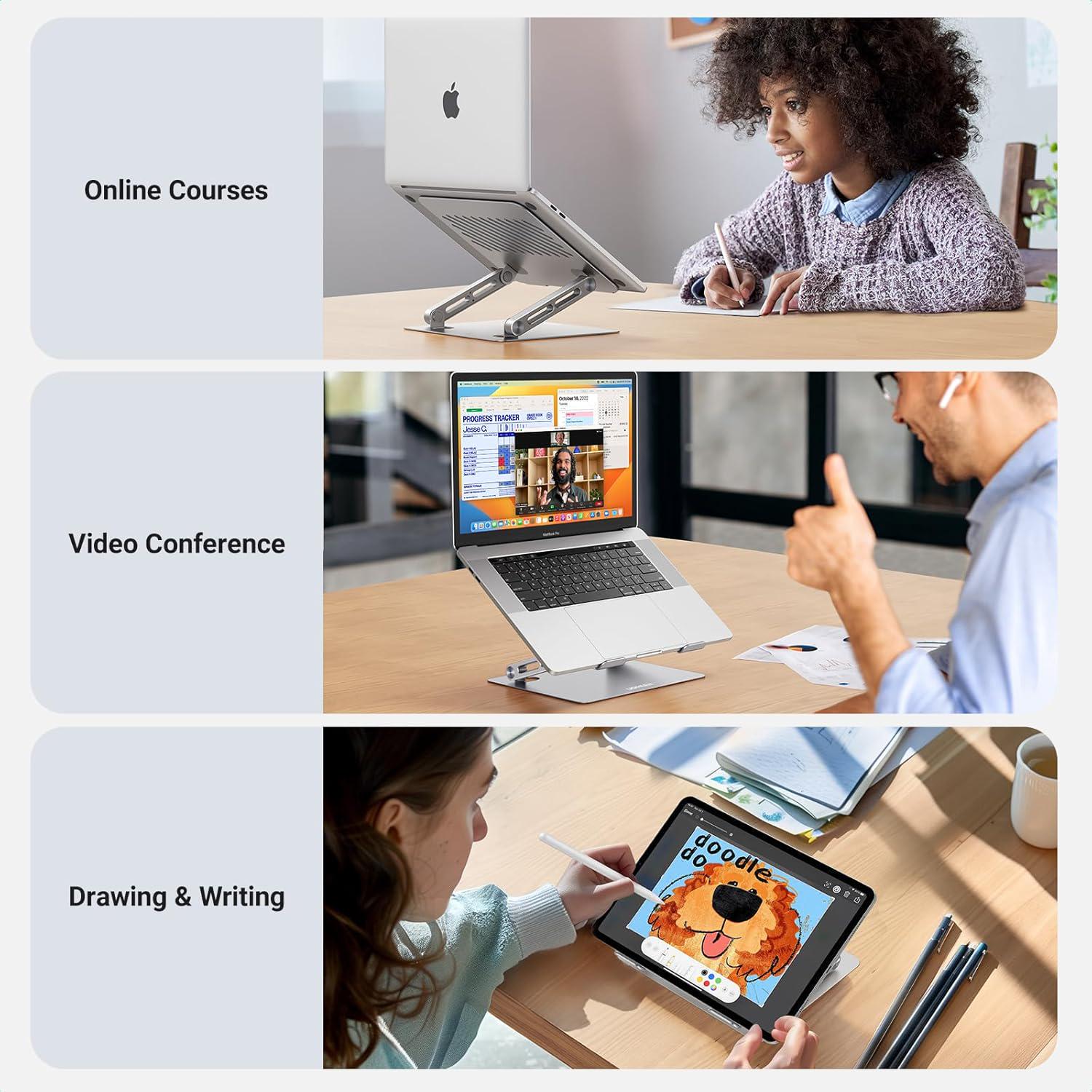 Підставка для ноутбука Ugreen 11-17.3" алюмінієва Сріблястий (45416) - фото 4 Підставка для ноутбука Ugreen 11-17.3" алюмінієва Сріблястий (45416) - фото 4