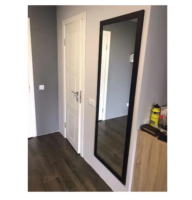 Дзеркало настінне ростове в прямій рамі в передпокій 150х50 см Чорний (29030216) - фото 4 Дзеркало настінне ростове в прямій рамі в передпокій 150х50 см Чорний (29030216) - фото 4