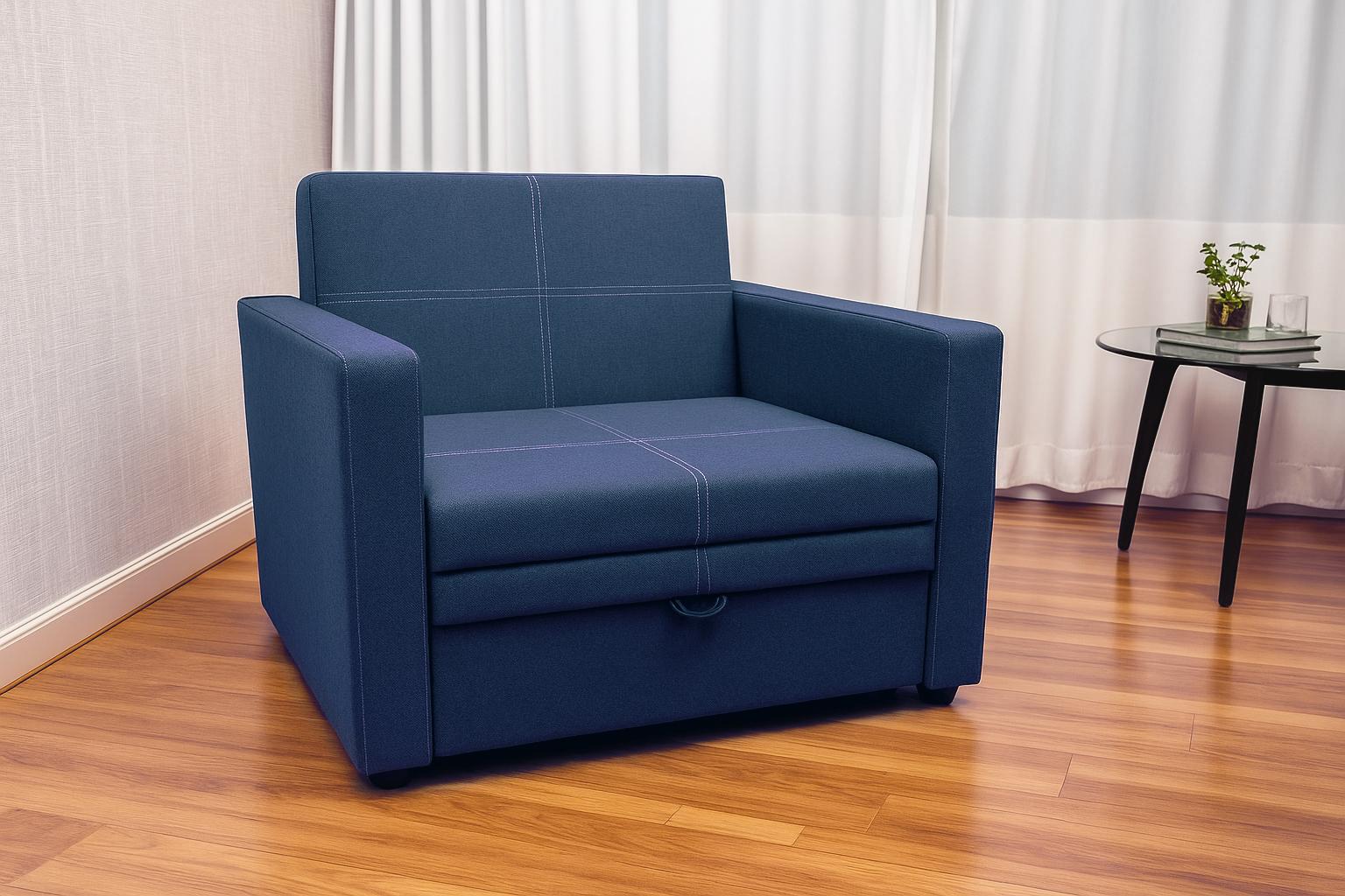 Кресло мягкое раскладное Tobi Sho Максиан рогожка Bahama 940х850х830 мм 30/Синий