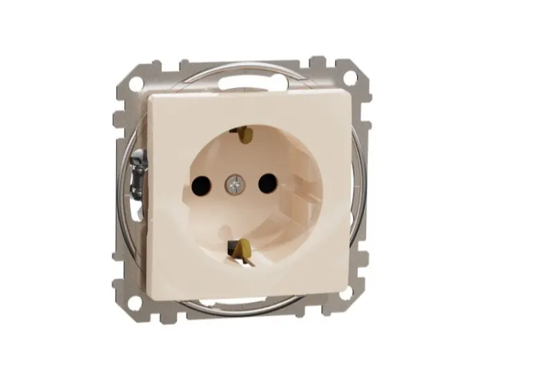 Розетка Schneider Electric Sedna Design&Elements с заземлением и шторками SDD112022 Бежевый (35276464)