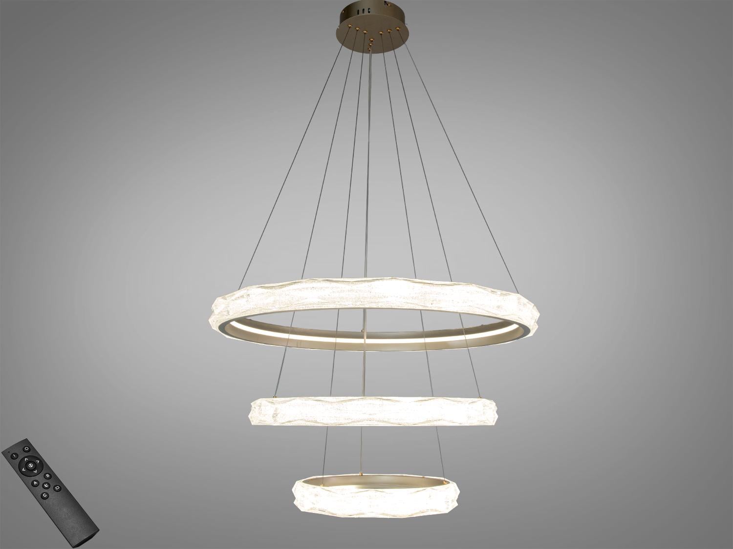Люстра подвесная LED Diasha 3 кольца/пульт 250Вт Золотой (583-800/600/400G) Люстра подвесная LED Diasha 3 кольца/пульт 250Вт Золотой (583-800/600/400G)