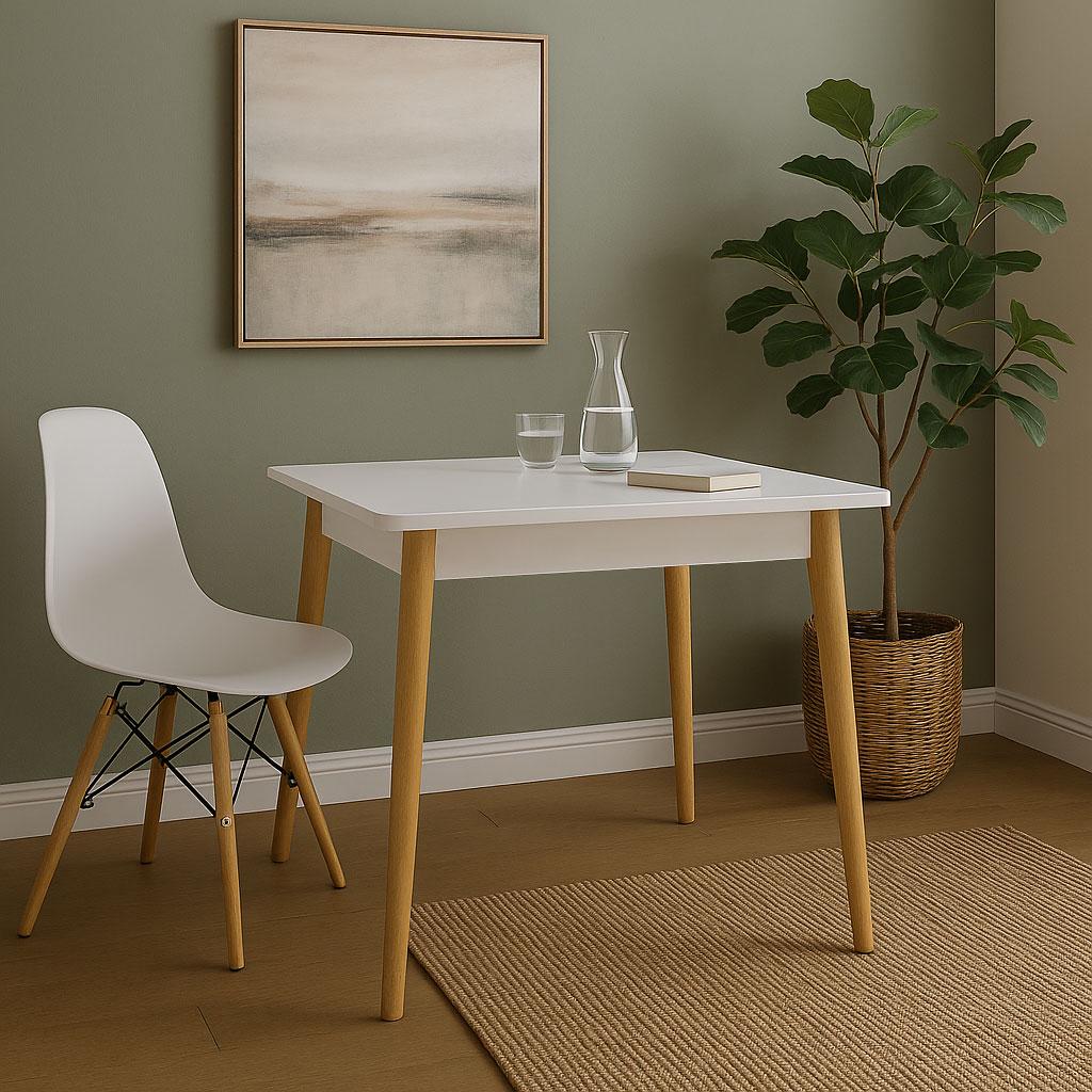 Стол обеденный на деревянных ножках Маями-2 900x600x765 мм Белый