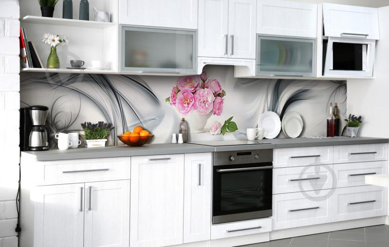 Скинали на кухню Zatarga «Пионы в пиале» 600х2500 мм виниловая (Z184012)