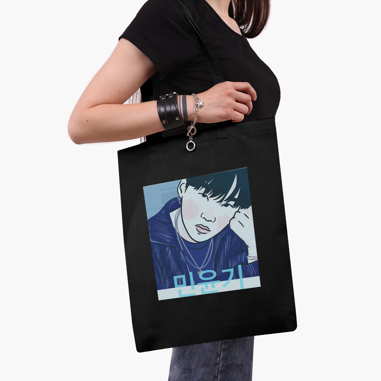 Эко сумка шоппер Min Yoongi BTS 41x35 см Черный (9227-3260-BK)