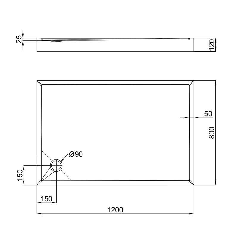 Душевой поддон Q-tap Tern 3012812 с сифоном 120x80x12 см - фото 2