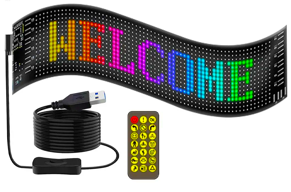 Панель світлодіодна для авто 96х16 см Bluetooth USB з пультом (234585429)